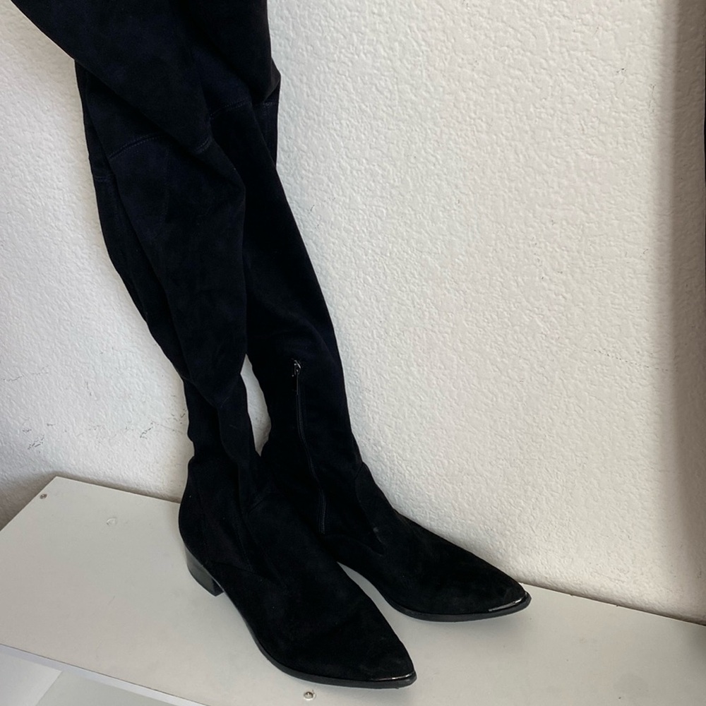 Marc Fisher Black Thigh High Pointed Over The Knee Boots Size 11